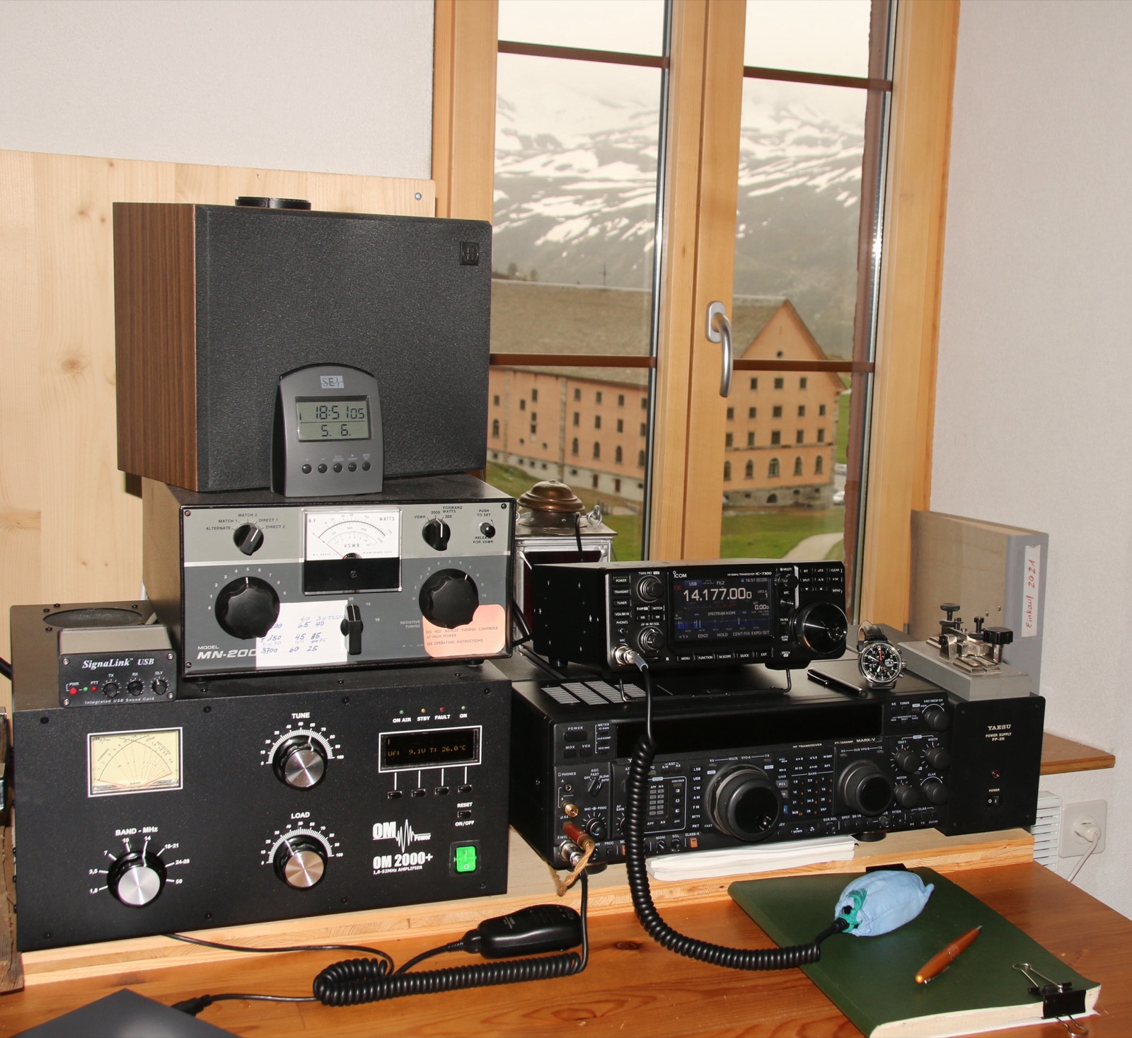 Representative desktop amateur radio equipment